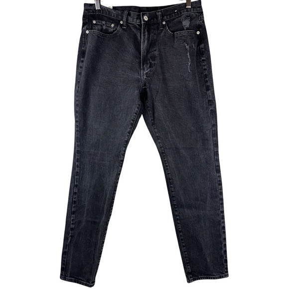 Abercrombie & Fitch Jeans Mens 32x32 Black Athletic Slim Distressed Denim Y2K - Picture 1 of 13